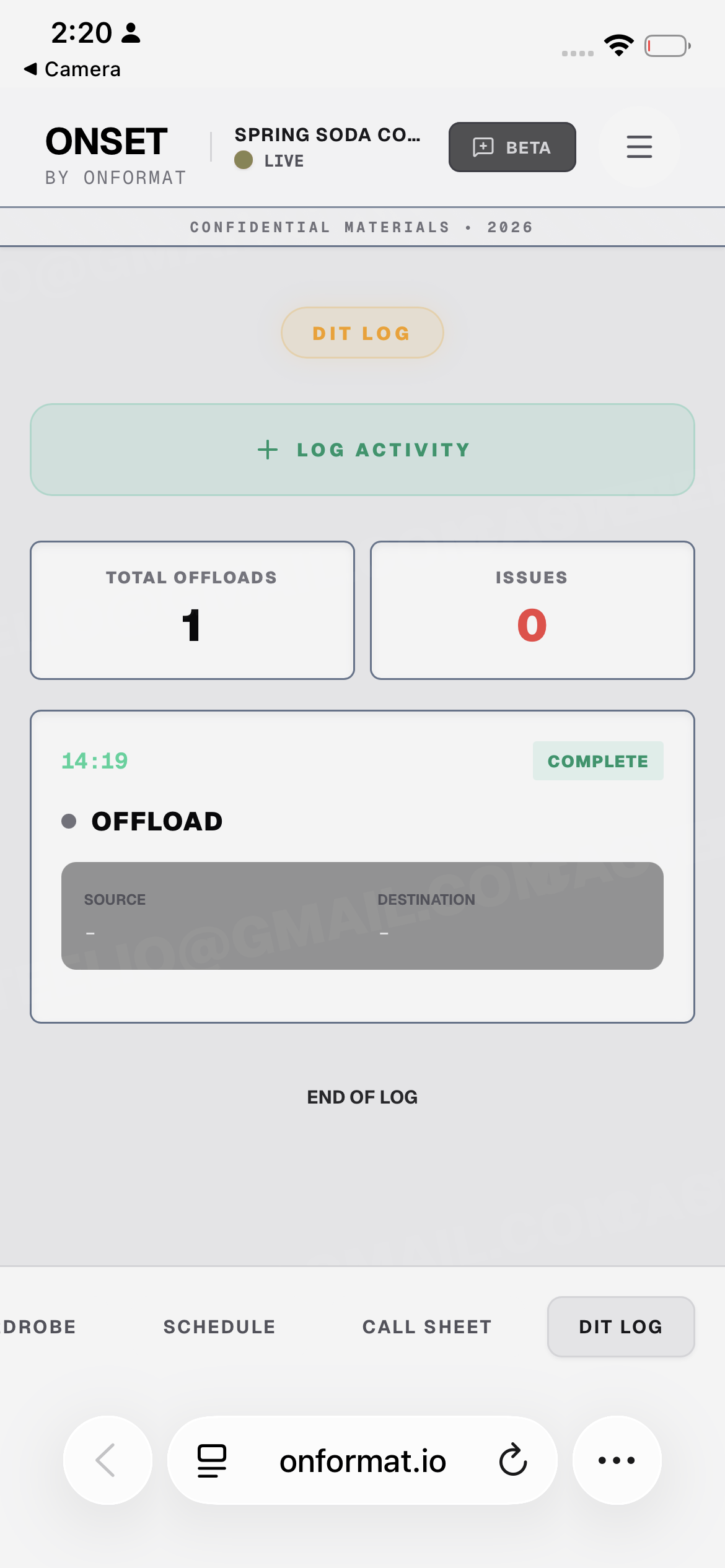 Onset Mobile Interface